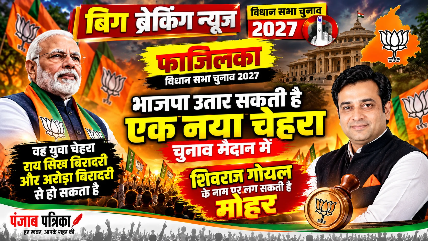 फाजिल्का में 2027 को लेकर सियासी चर्चा तेज, भाजपा के नए चेहरे के तौर पर शिवराज गोयल का नाम
