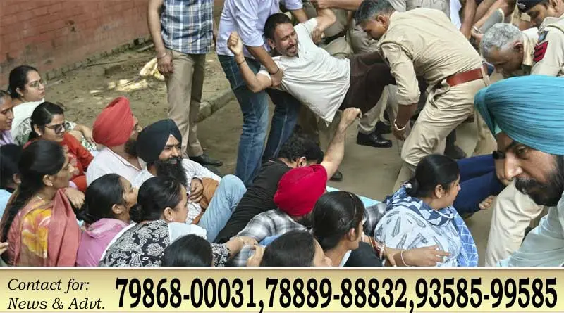 चंडीगढ़ में शिक्षकों पर पुलिस कार्रवाई का आरोप, 180 ETT शिक्षकों का प्रदर्शन